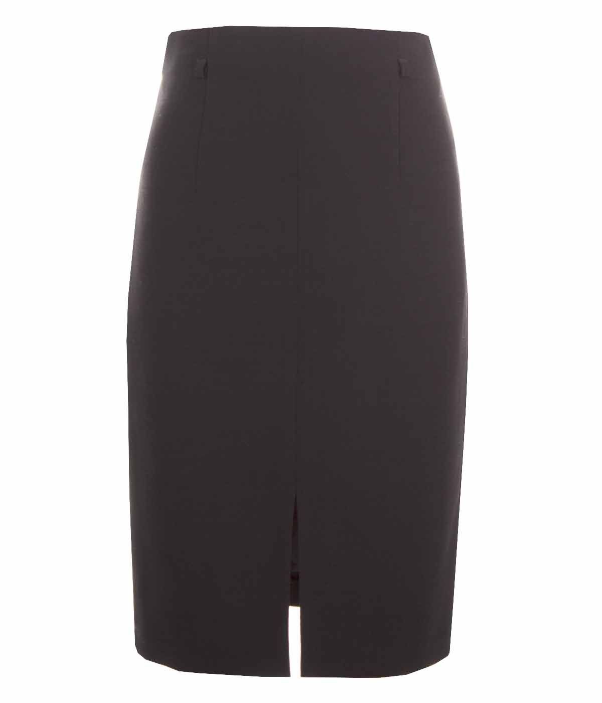 Pencil skirt with front slit, with rayon, wool and viscose 0